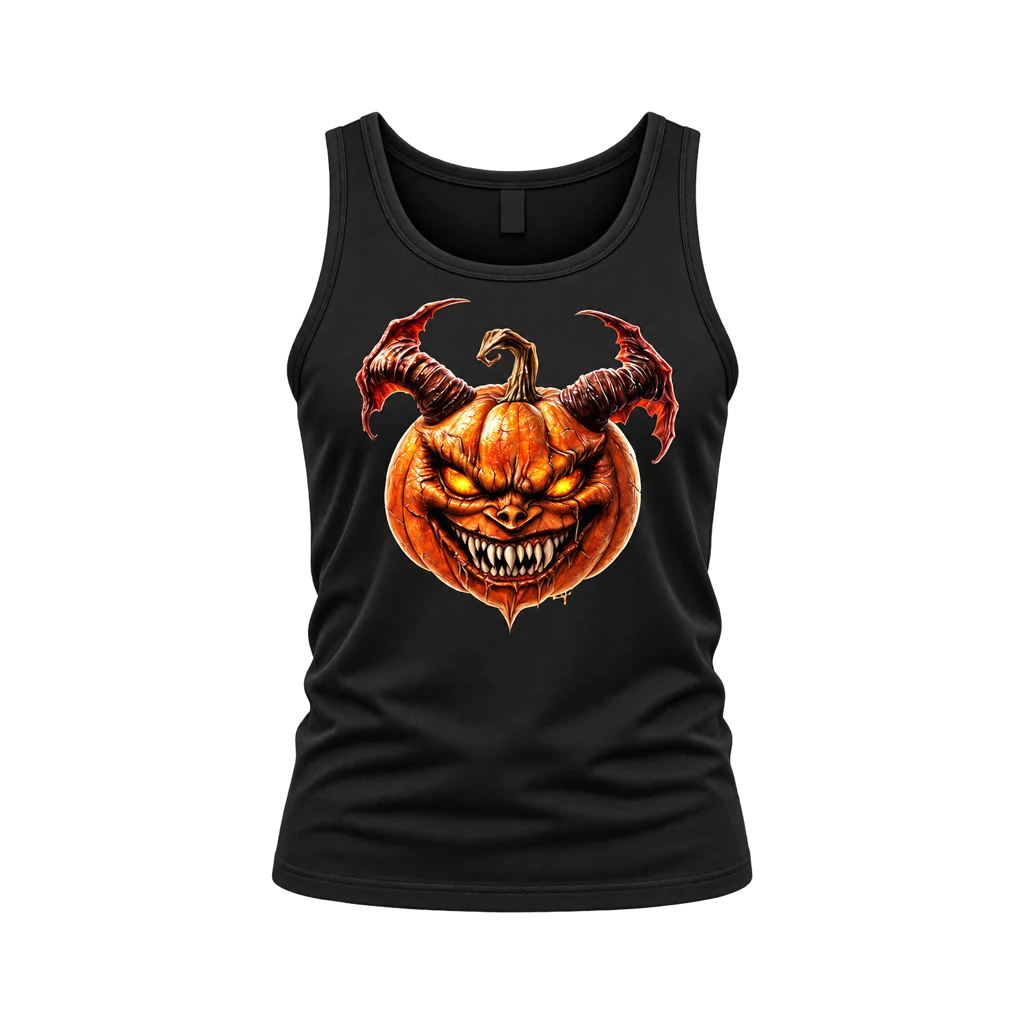 Ghost Rider Demonic Pumpkin Black Tank Top