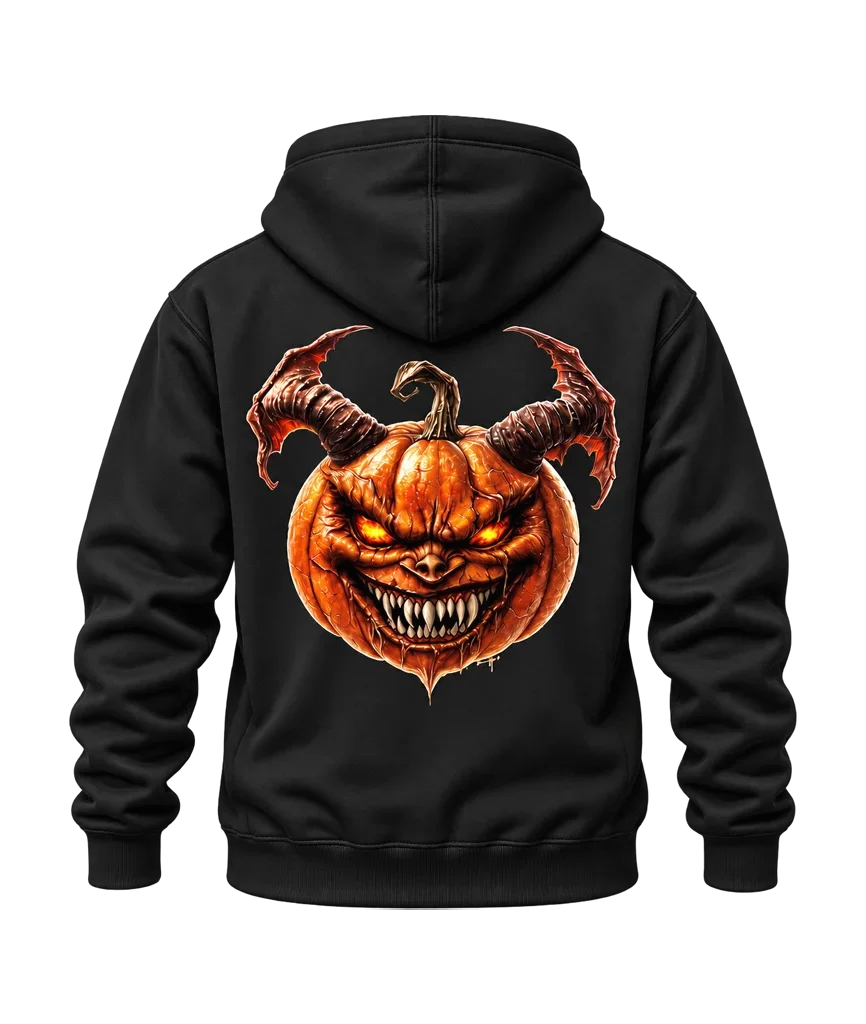 Ghost Rider Demonic Pumpkin Dual-Print Black Hoodie
