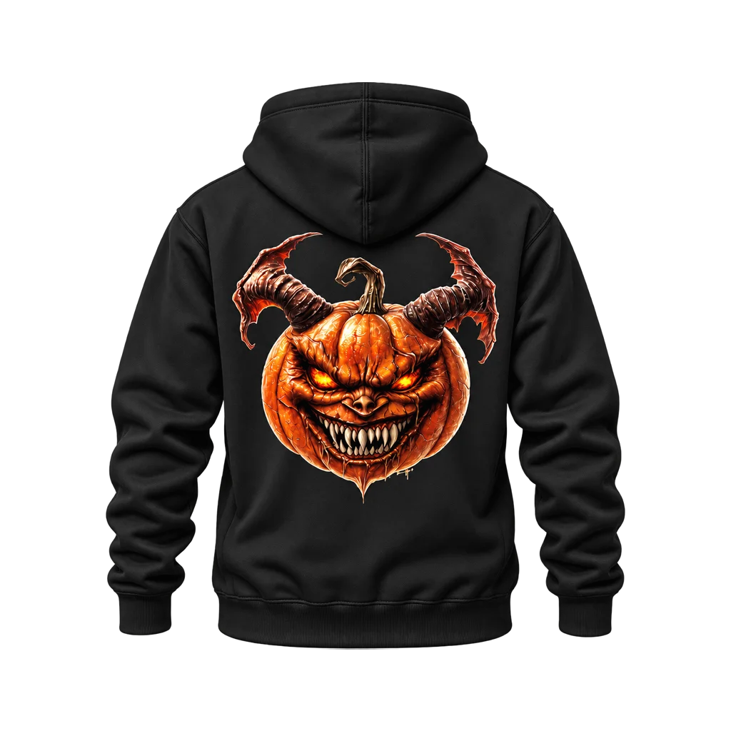 Ghost Rider Demonic Pumpkin Dual-Print Black Hoodie