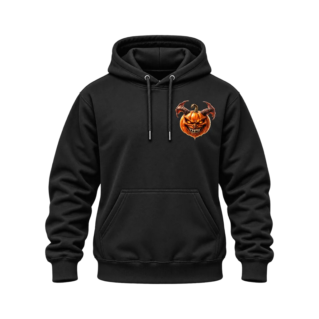 Ghost Rider Demonic Pumpkin Dual-Print Black Hoodie