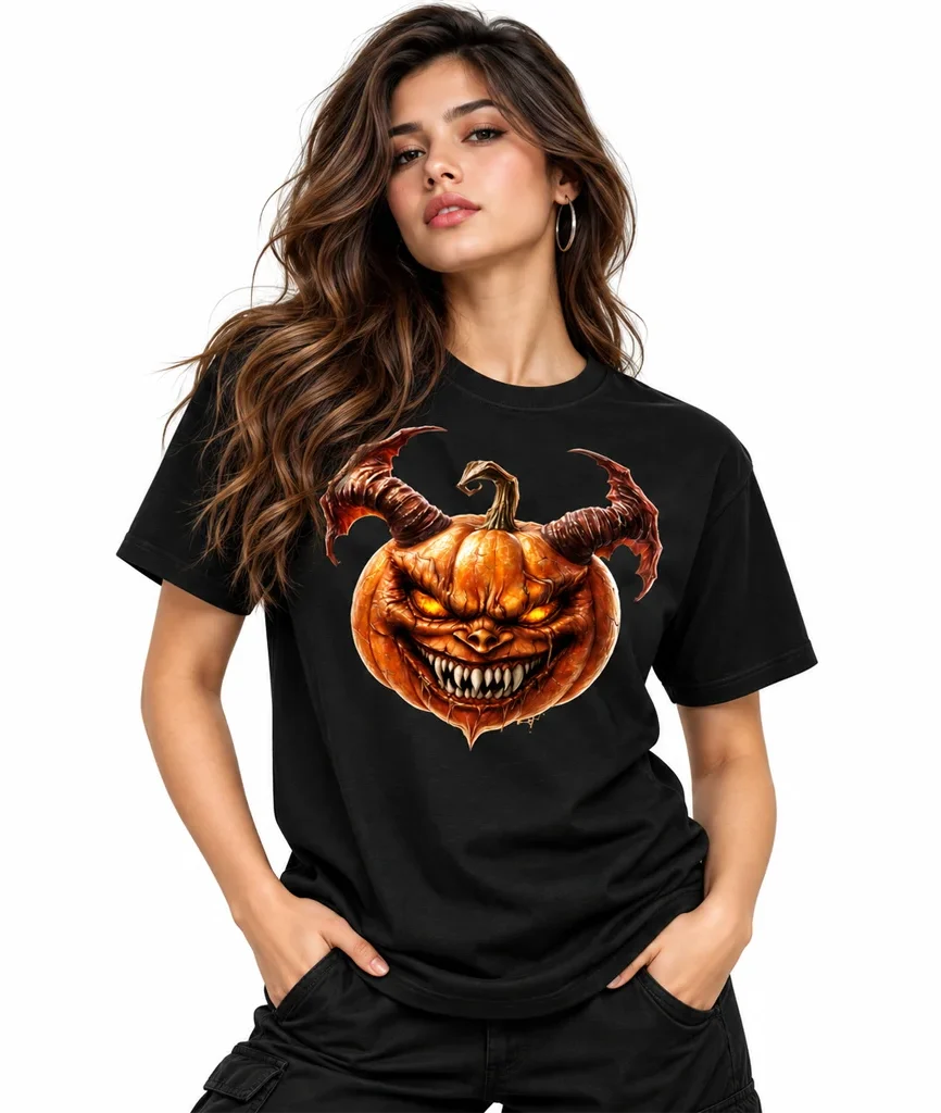Ghost Rider Demonic Pumpkin Black T-Shirt