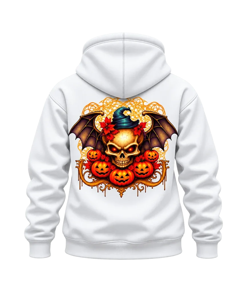 Ghost Rider Halloween Wings Skull Dual-Print Hoodie