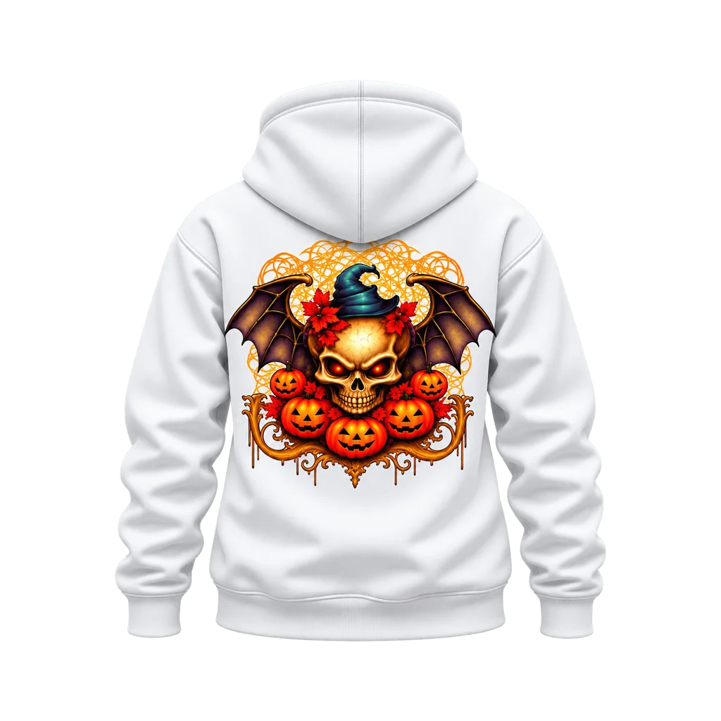 Ghost Rider Halloween Wings Skull Dual-Print Hoodie