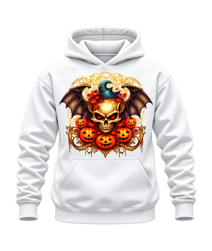 Ghost Rider Halloween Wings Skull Hoodie