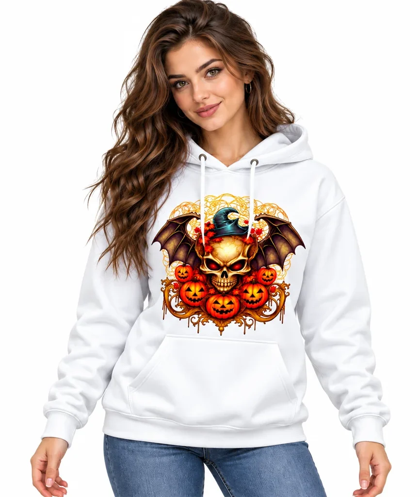 Ghost Rider Halloween Wings Skull Hoodie