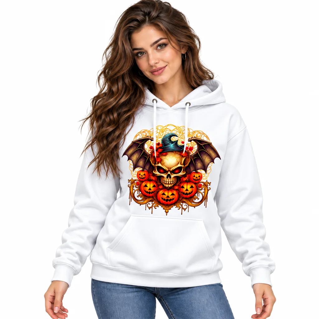 Ghost Rider Halloween Wings Skull Hoodie