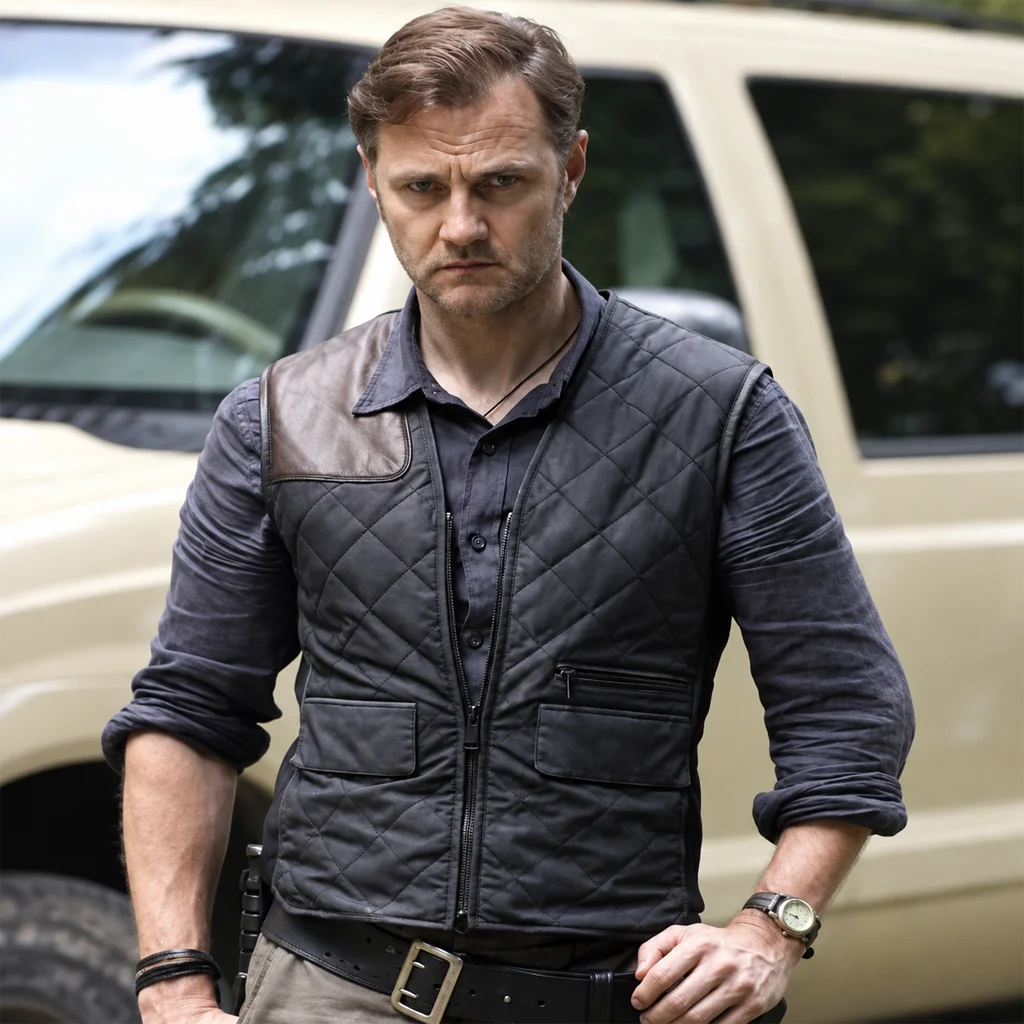 The Governor The Walking Dead Black Quilted Vest