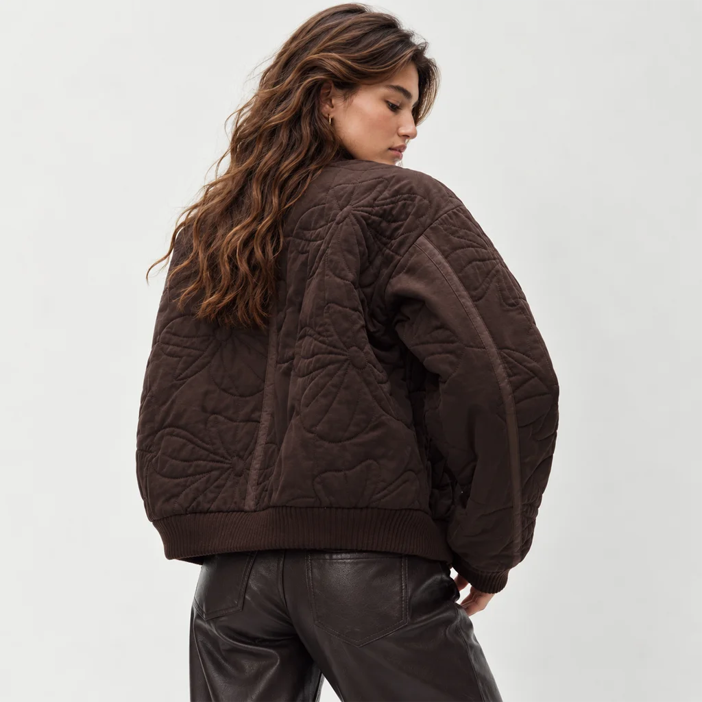 H&M Women’s Floral-Quilted Bomber Jacket
