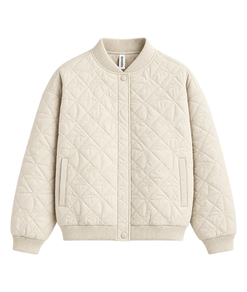 H&M Women’s Floral-Quilted Bomber Jacket