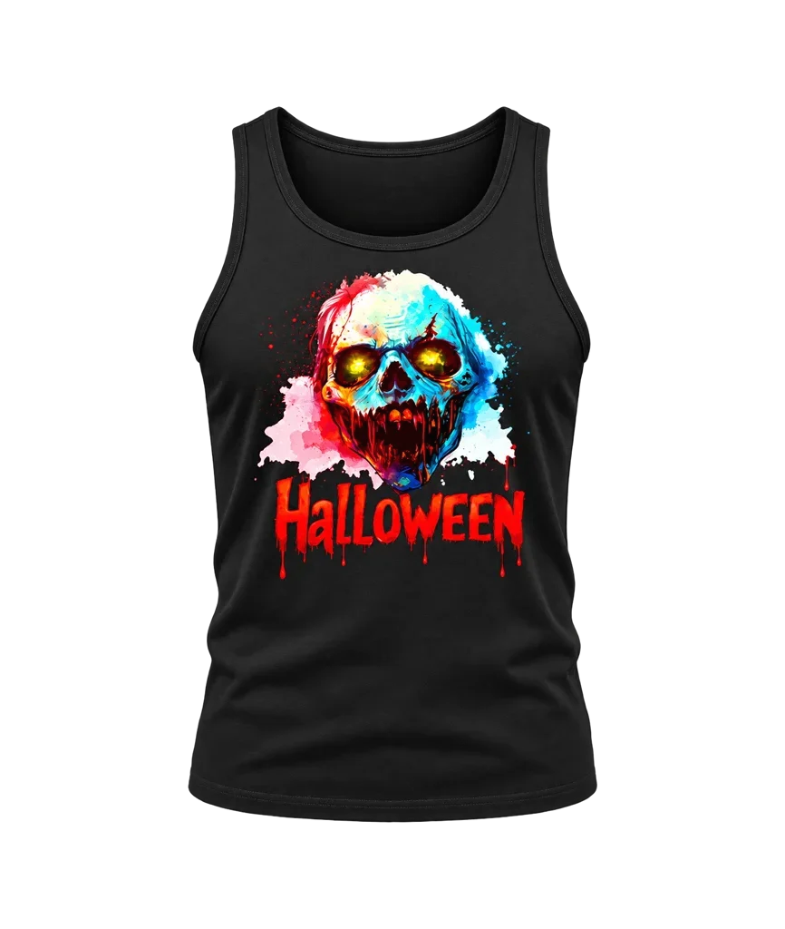 Halloween Graphic Black Tank Top