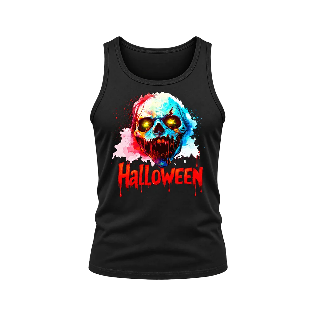 Halloween Graphic Black Tank Top