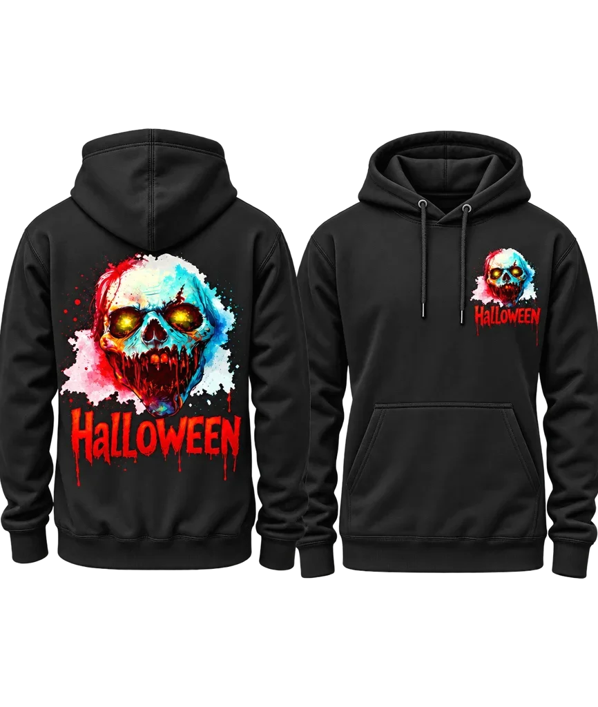 Halloween Dual-Print Black Hoodie