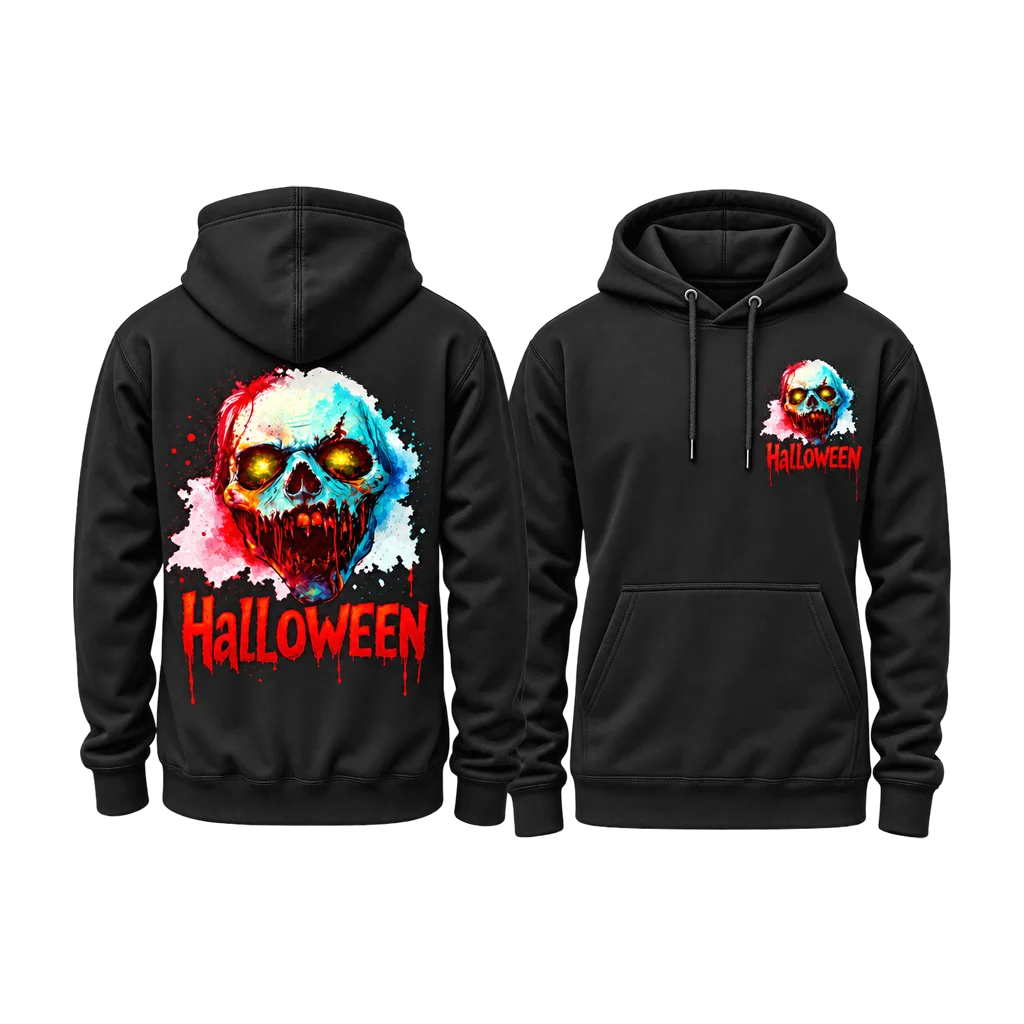 Halloween Dual-Print Black Hoodie