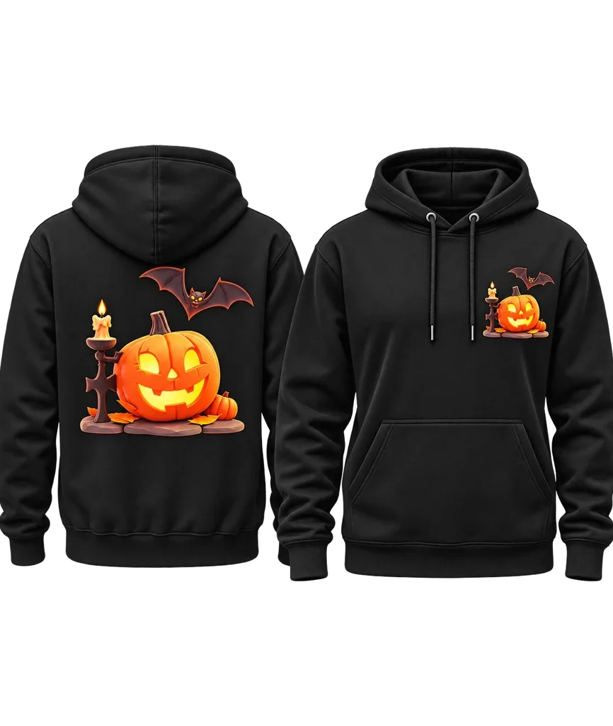 Halloween Hocus Pocus Inspired Spooky Dual-Print Black Hoodie