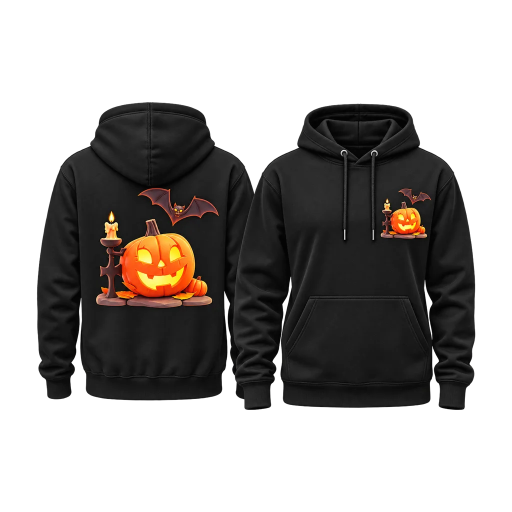 Halloween Hocus Pocus Inspired Spooky Dual-Print Black Hoodie