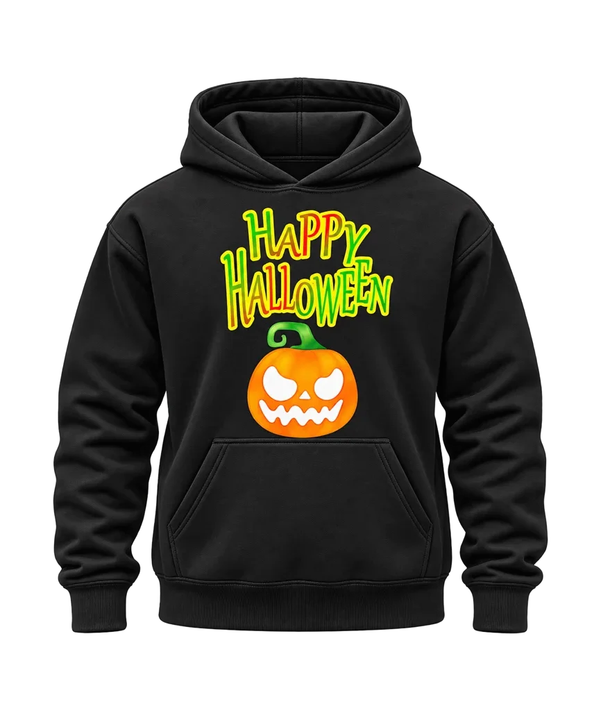 Happy Halloween Graphic Black Hoodie