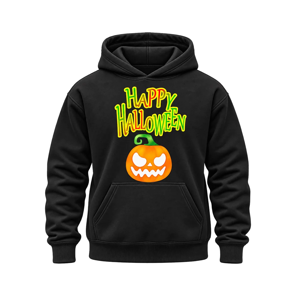 Happy Halloween Graphic Black Hoodie