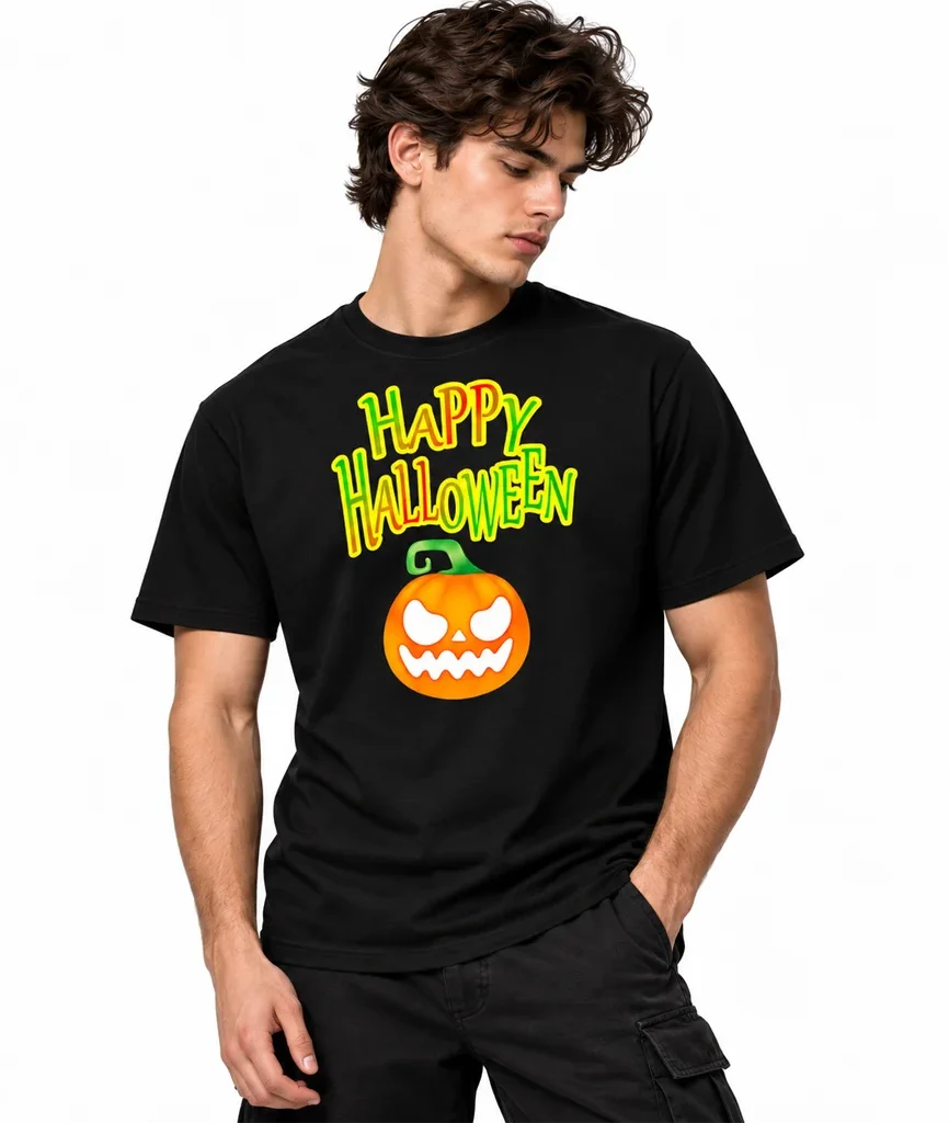 Happy Halloween Graphic Black Tshirt