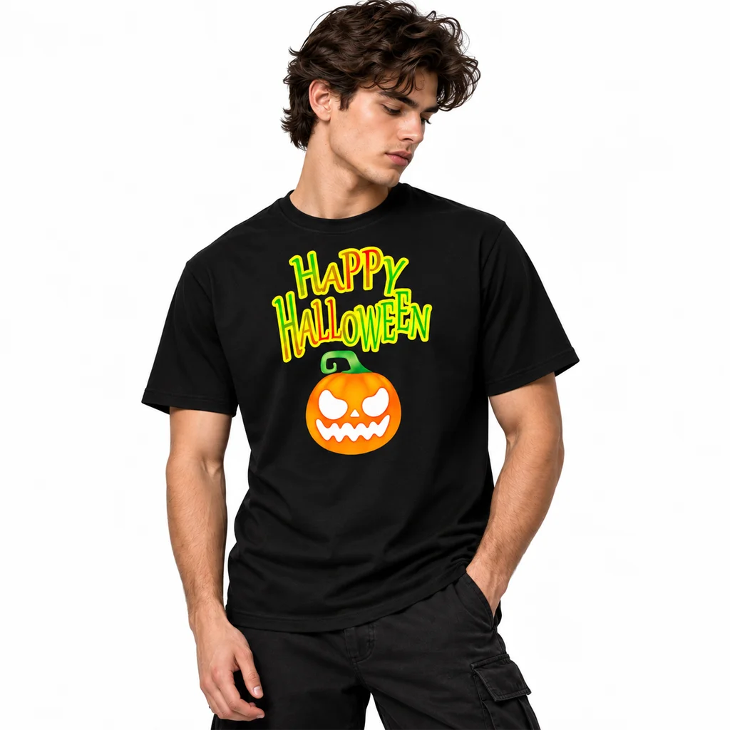 Happy Halloween Graphic Black Tshirt