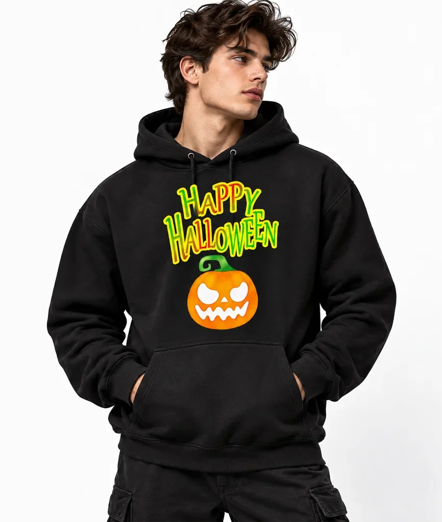 Happy Halloween Graphic Black Hoodie