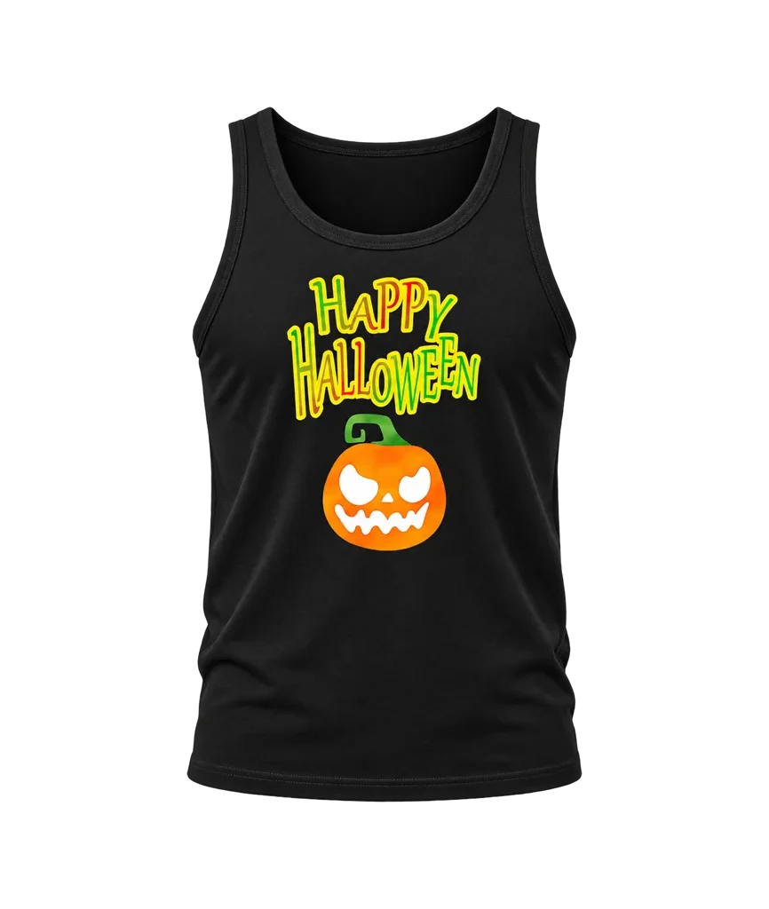 Happy Halloween Graphic Black Tanktop