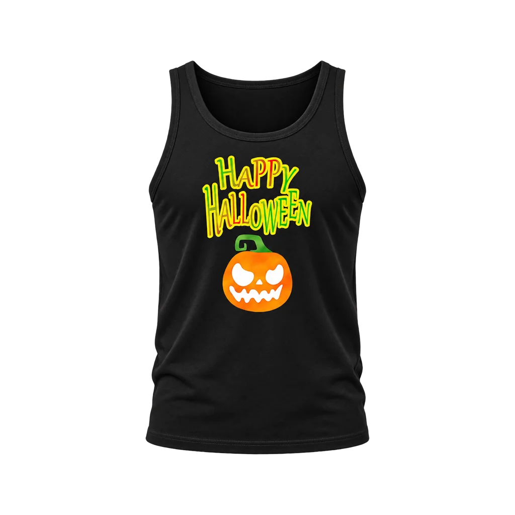 Happy Halloween Graphic Black Tanktop
