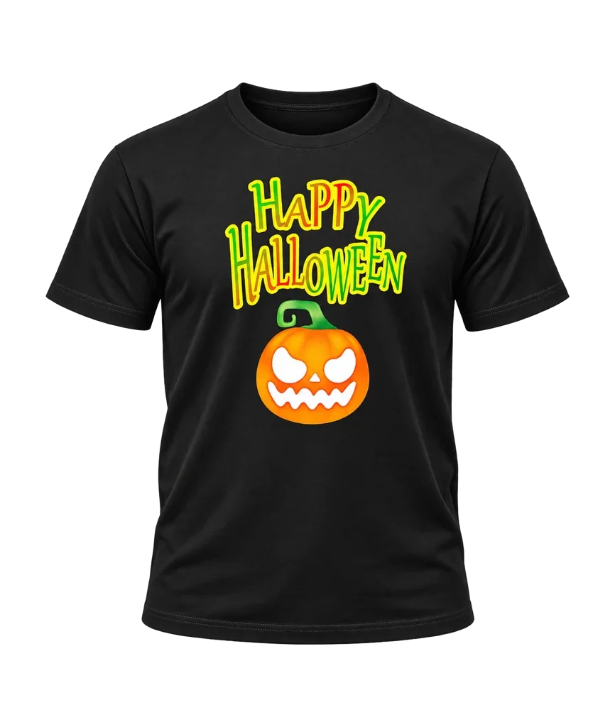 Happy Halloween Graphic Black Tshirt