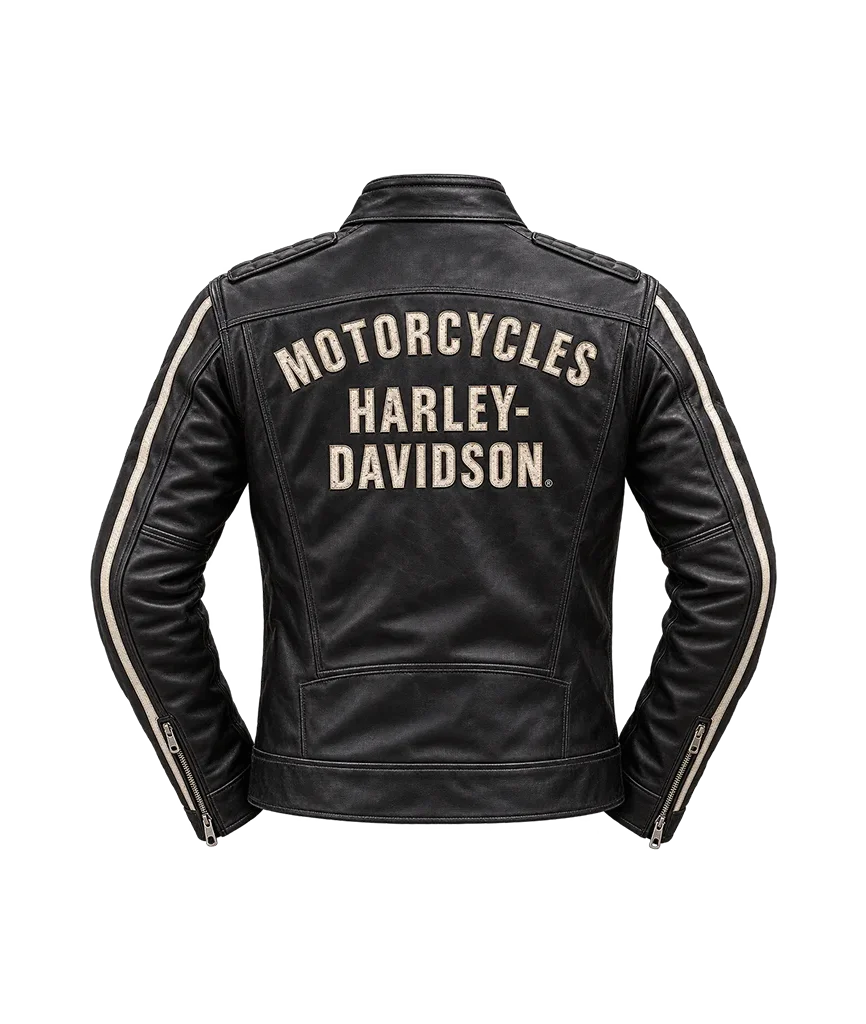 Harley-Davidson Black Leather Biker Jacket For Motorbikes