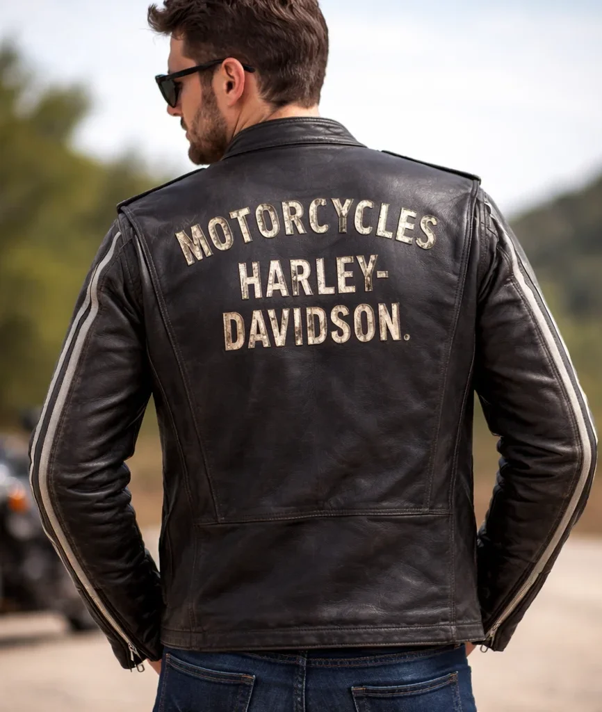 Harley-Davidson Black Leather Biker Jacket For Motorbikes