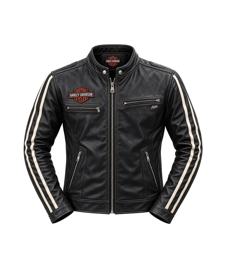 Harley-Davidson Black Leather Biker Jacket For Motorbikes