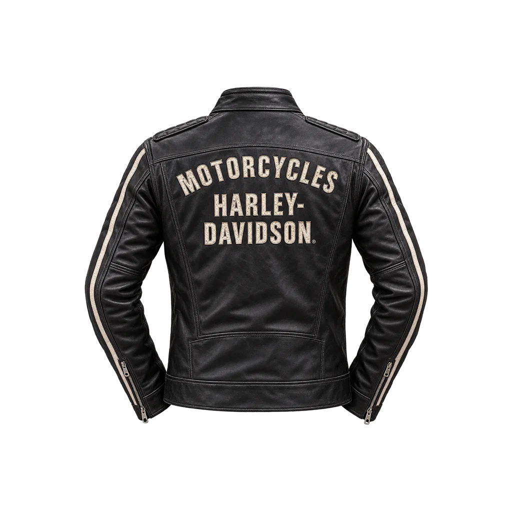 Harley-Davidson Black Leather Biker Jacket For Motorbikes