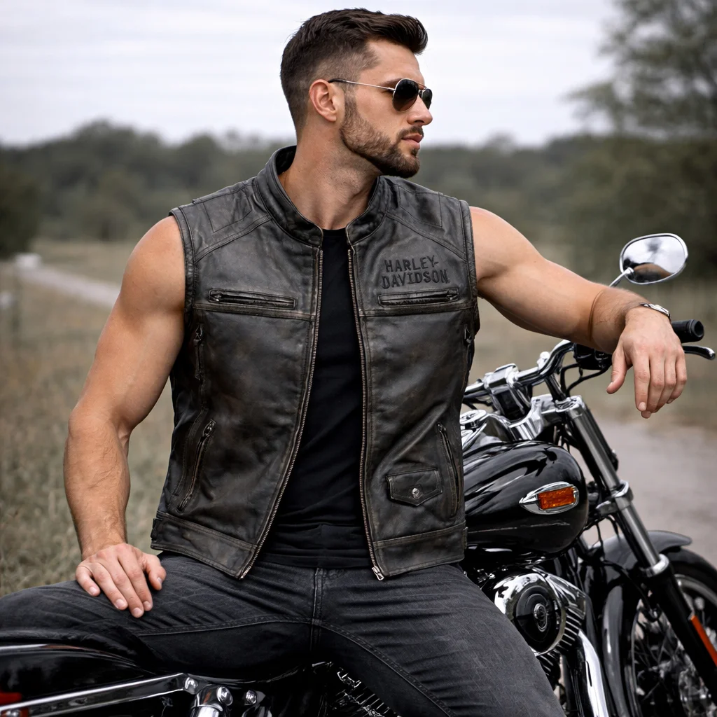 Harley-Davidson Dauntless Convertible 2-in-1 Ironwood Leather Jacket