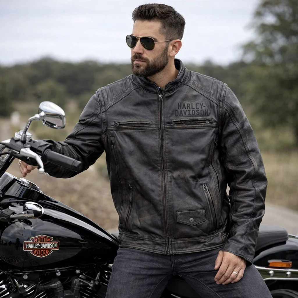 Harley-Davidson Dauntless Convertible 2-in-1 Ironwood Leather Jacket