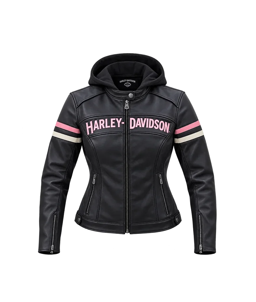 Harley-Davidson Women’s Enthusiast Hooded Leather Riding Jacket