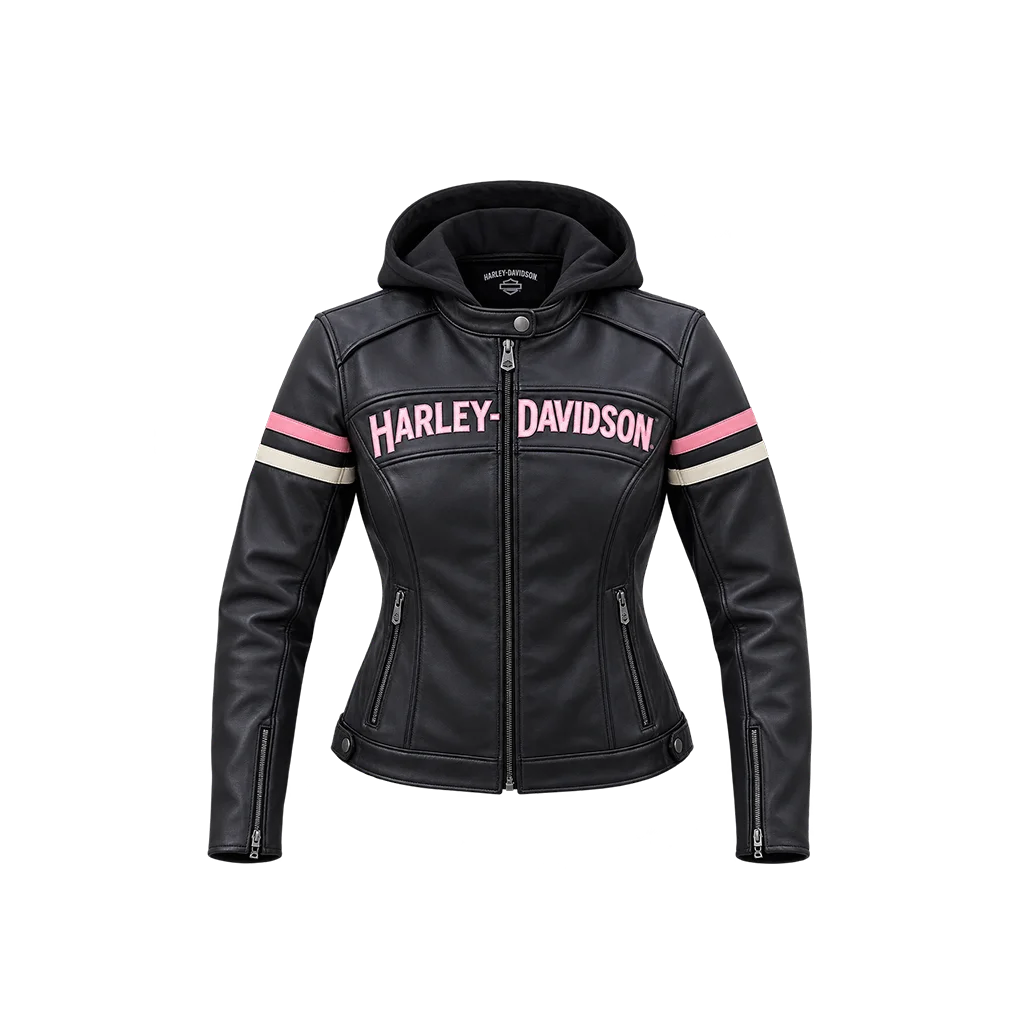 Harley-Davidson Women’s Enthusiast Hooded Leather Riding Jacket