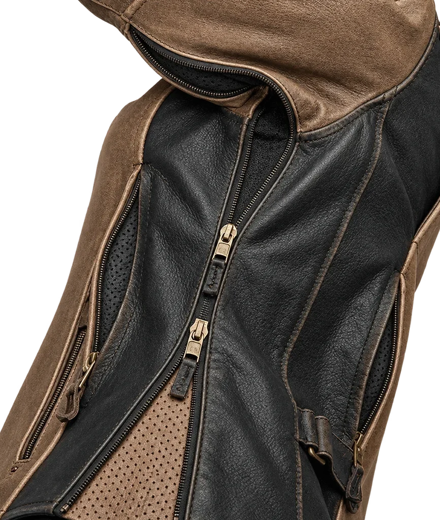 Harley-Davidson Women’s Gallun Triple Vent Brown Motorcycle Leather Jacket