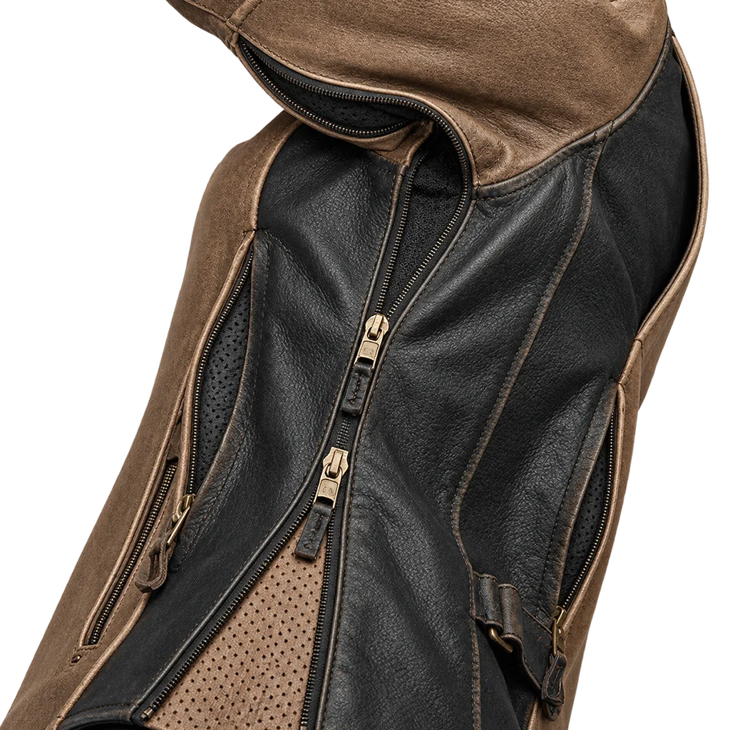 Harley-Davidson Women’s Gallun Triple Vent Brown Motorcycle Leather Jacket