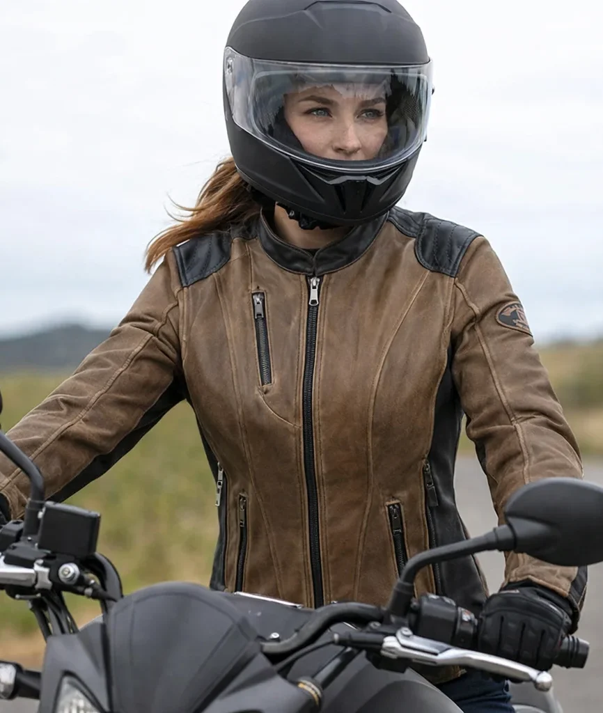 Harley-Davidson Women’s Gallun Triple Vent Brown Motorcycle Leather Jacket