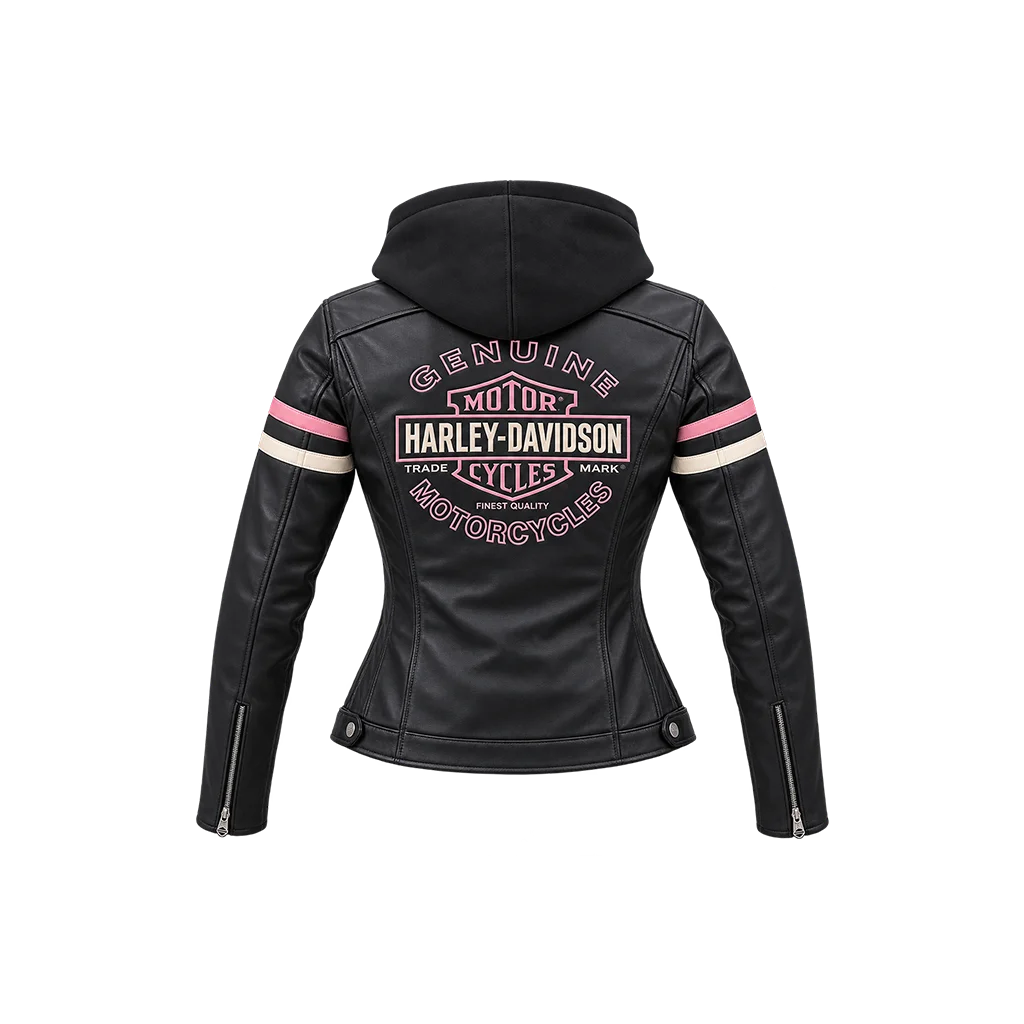 Harley-Davidson Women’s Enthusiast Hooded Leather Riding Jacket