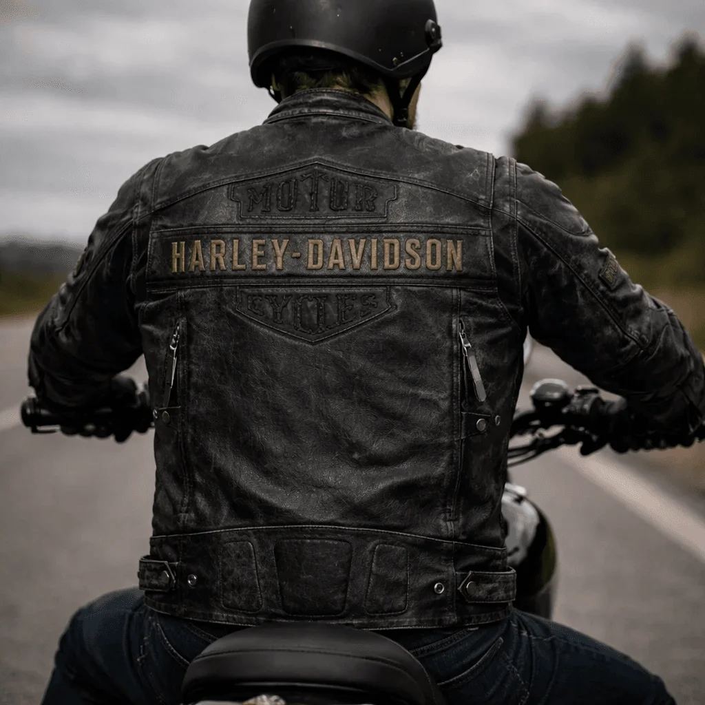 Harley Davidson Passing Link Triple Vent Leather Jacket