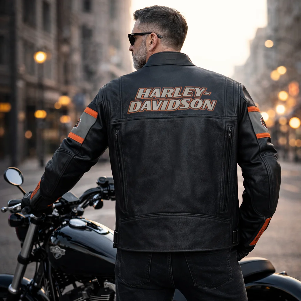 Harley-Davidson Leather Maker Screaming Bald Eagle Vintage Biker Jacket