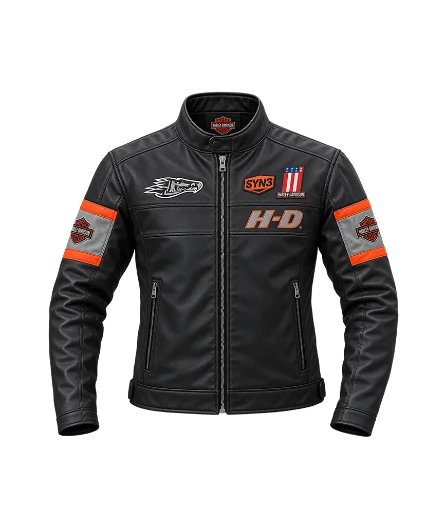 Harley-Davidson Leather Maker Screaming Bald Eagle Vintage Biker Jacket