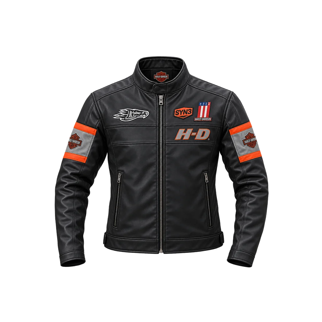 Harley-Davidson Leather Maker Screaming Bald Eagle Vintage Biker Jacket