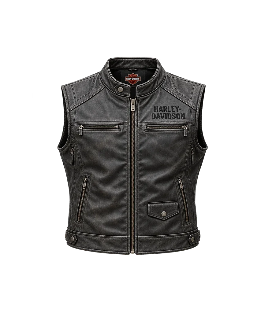 Harley-Davidson Dauntless Convertible 2-in-1 Ironwood Leather Jacket