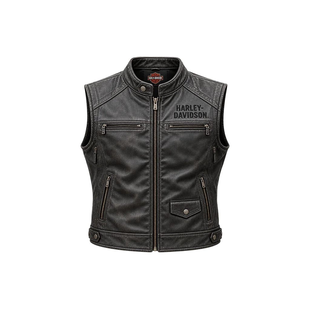Harley-Davidson Dauntless Convertible 2-in-1 Ironwood Leather Jacket