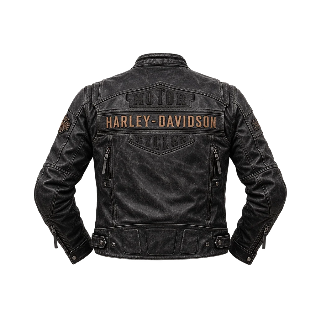 Harley Davidson Passing Link Triple Vent Leather Jacket