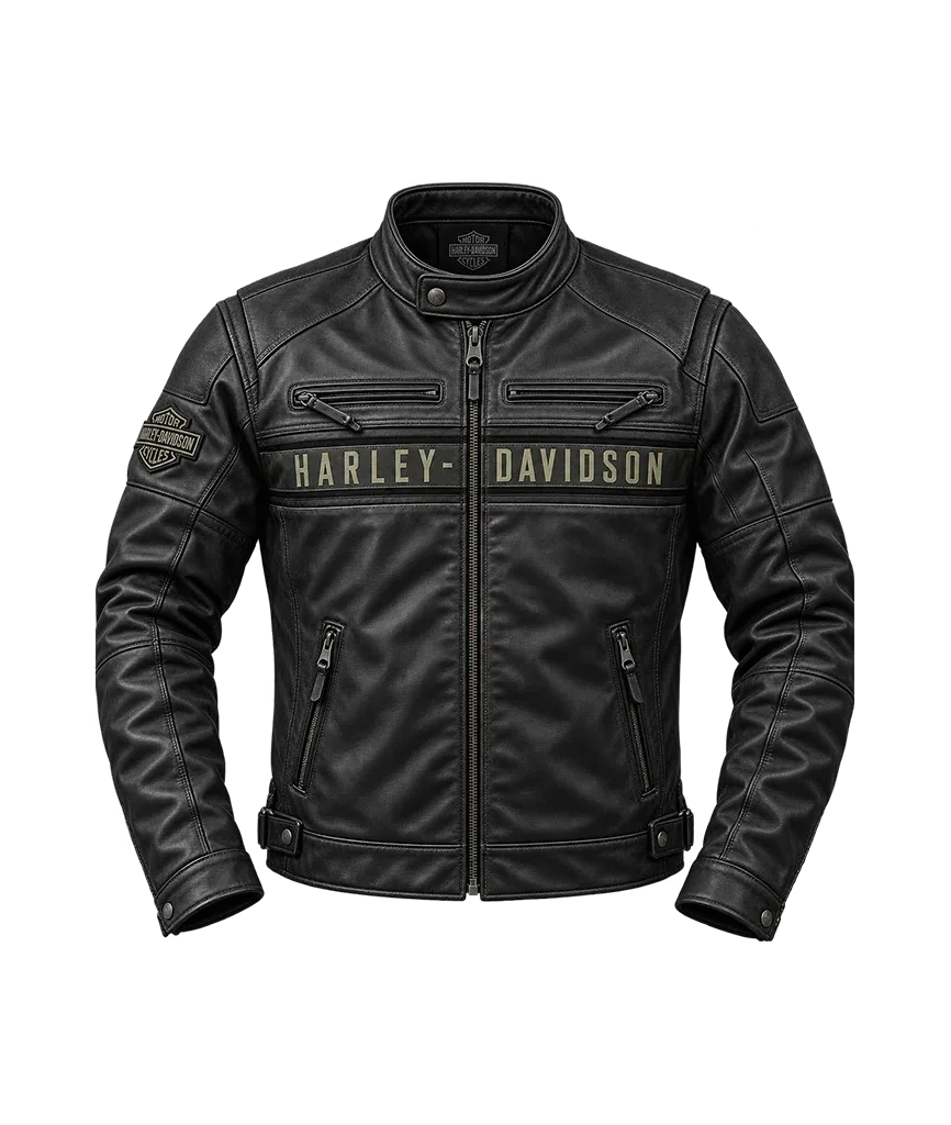 Harley Davidson Passing Link Triple Vent Leather Jacket