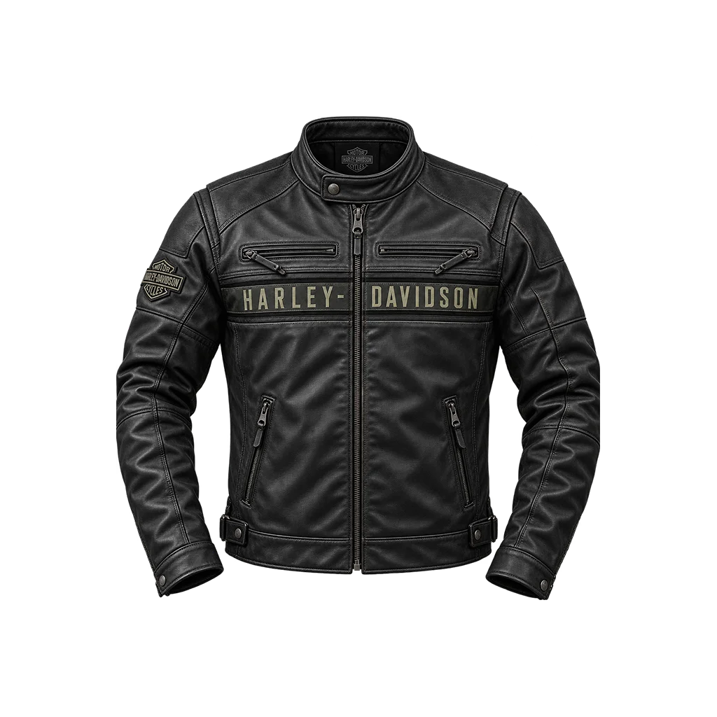 Harley Davidson Passing Link Triple Vent Leather Jacket