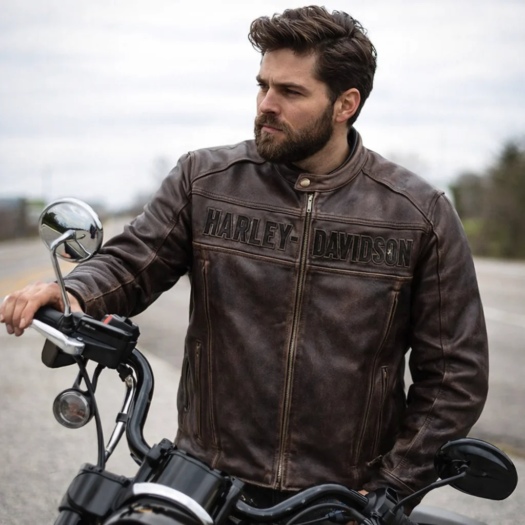 Harley-Davidson Men’s Roadway Brown Leather Jacket