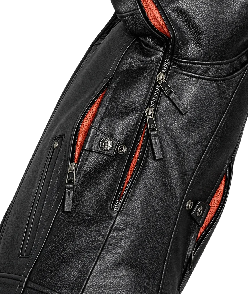Harley-Davidson Men’s Vanocker Waterproof Triple Vent Leather Jacket